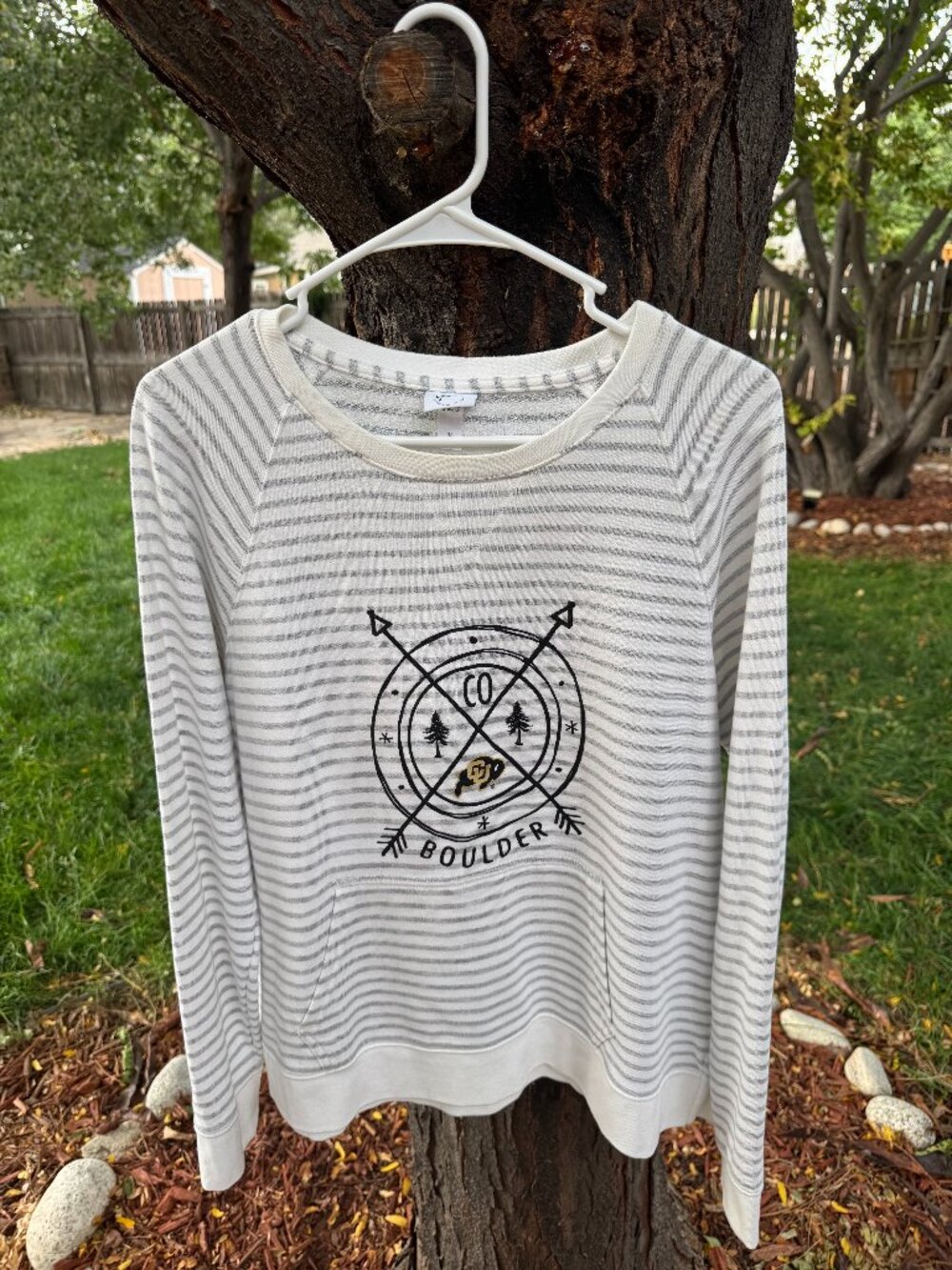 Gear For Sports Colorado Boulder Striped Crewneck Sweatshirt L